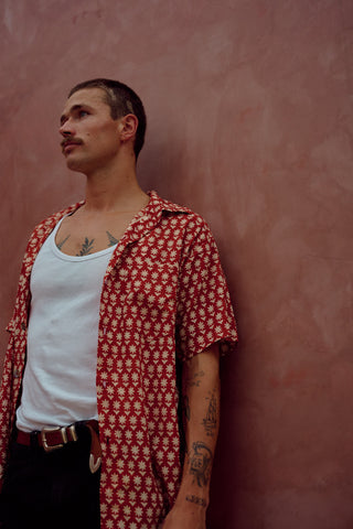 Starry Blossoms Crimson Oversize Unisex Shirt