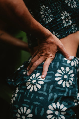 Geometric Indigo Sundaisy Bandeau Crop Top