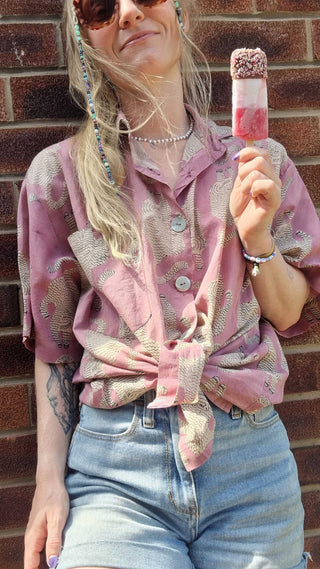 Pink Purple Tiger Oversize Shirt