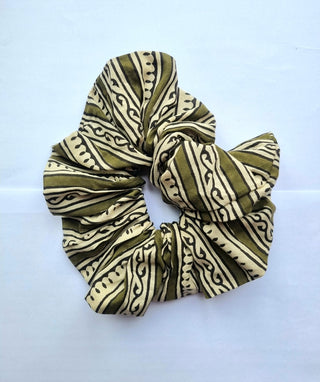 Bold Green Stripe Giant Oversized Scrunchie