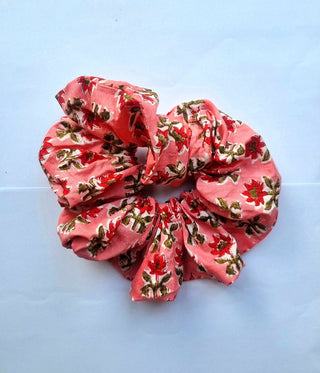 Fuchsia Pink Floral Giant Oversized Scrunchie