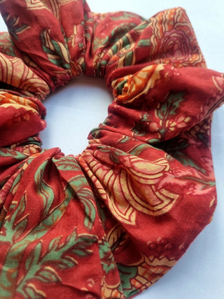 Red Floral Giant Oversized Scrunchie