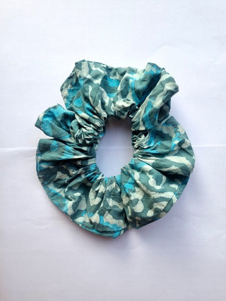 Playful Blue Floral Giant Oversized Scrunchie