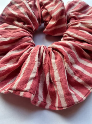 Pink Stripe Giant Oversized Scrunchie