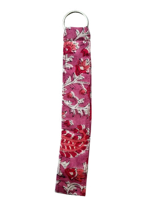 Pink Paisley Floral Tag Me Key Bag Charm
