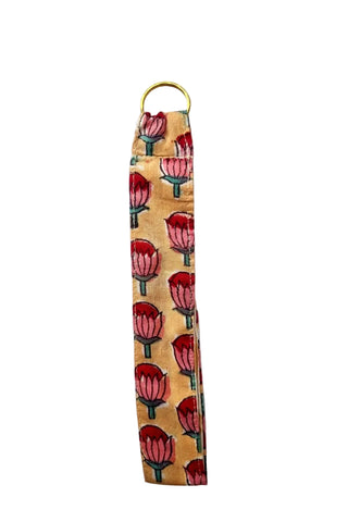 Yellow & Pink Floral Tag Me Key Bag Charm