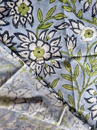 Sky Blue Floral Bandana Headscarf