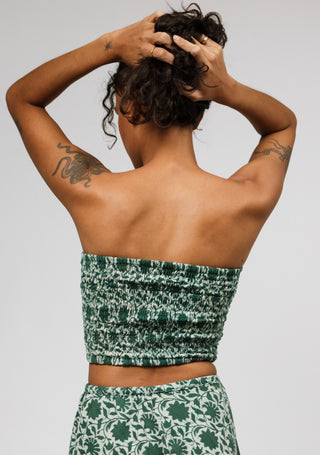 Botanical Jade Green Bandeau Crop Top