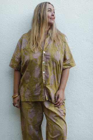 Lime Green Tiger Oversized Shirt