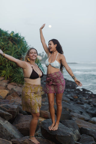 Lime Green Cotton Wrap Skirt