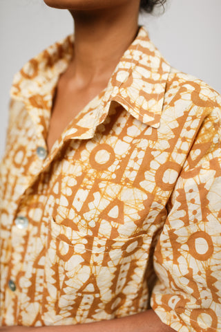 Geometric Sunny Mango Oversized Shirt