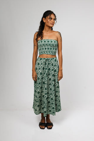 Botanical Jade Green Bandeau Crop Top
