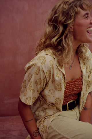 Yellow Blossoms Oversize Unisex Shirt