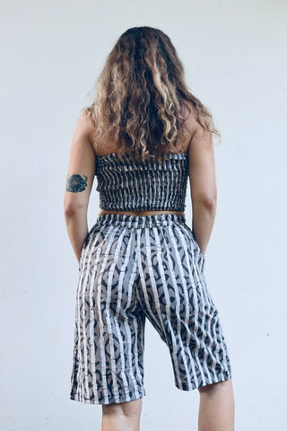 Jungle Shadow Geometric Animal Print Bandeau Crop Top