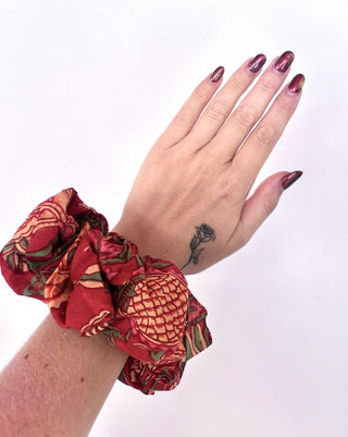 Red Floral Giant Oversized Scrunchie