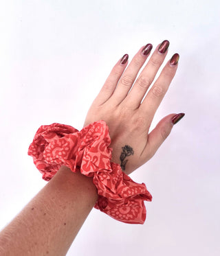 Pink Floral Giant Oversized Scrunchie
