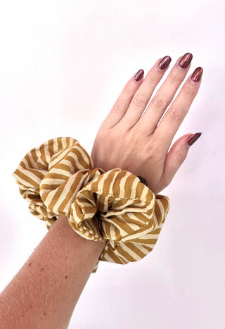 Yellow Stripe Giant Oversized Scrunchie