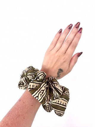 Bold Green Stripe Giant Oversized Scrunchie