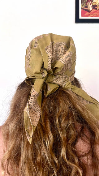 Lime Green Tiger Bandana Headscarf