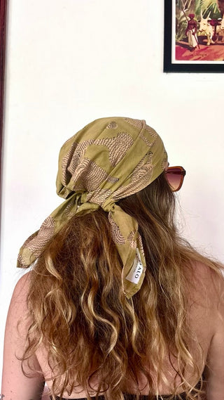 Lime Green Tiger Bandana Headscarf