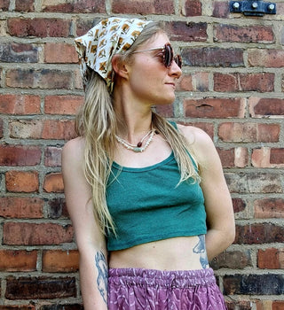 White Floral Bandana Headscarf