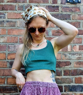 White Floral Bandana Headscarf