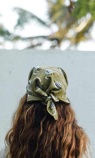 Green Crab Bandana Headscarf
