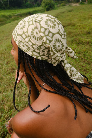 Green Geometric Bandana Headscarf