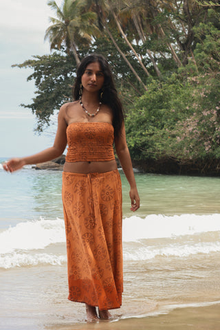 Orange Shell Bandeau Crop Top
