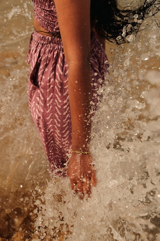 Pink Chevron Cotton Bermuda Shorts