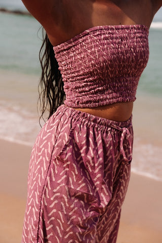 Pink Chevron Cotton Bermuda Shorts