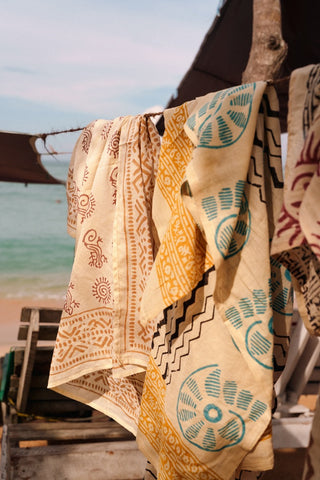 Aquamarine Teal Seashell Sarong
