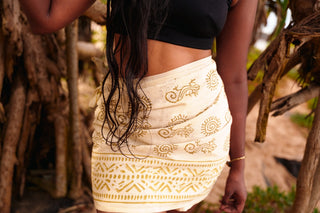 Green Geometric Gecko Sarong
